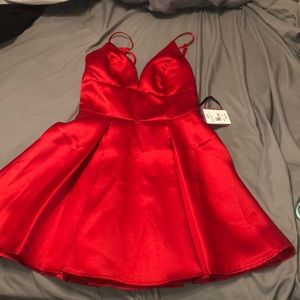 Red short dress